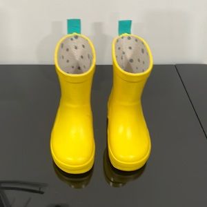 Yellow kids rain boots